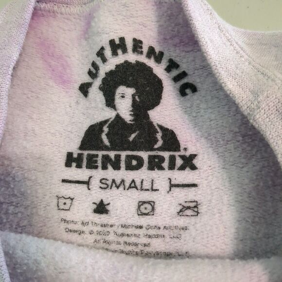 Jimi Hendrix Purple Tie Dye Crewneck Graphic Band Sweatshirt women's small - Picture 5 of 5